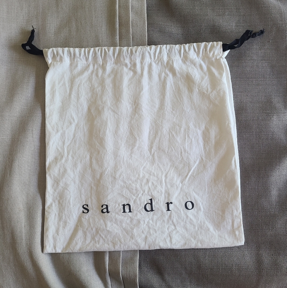 Sandro White Dust Bag with Black Drawstring